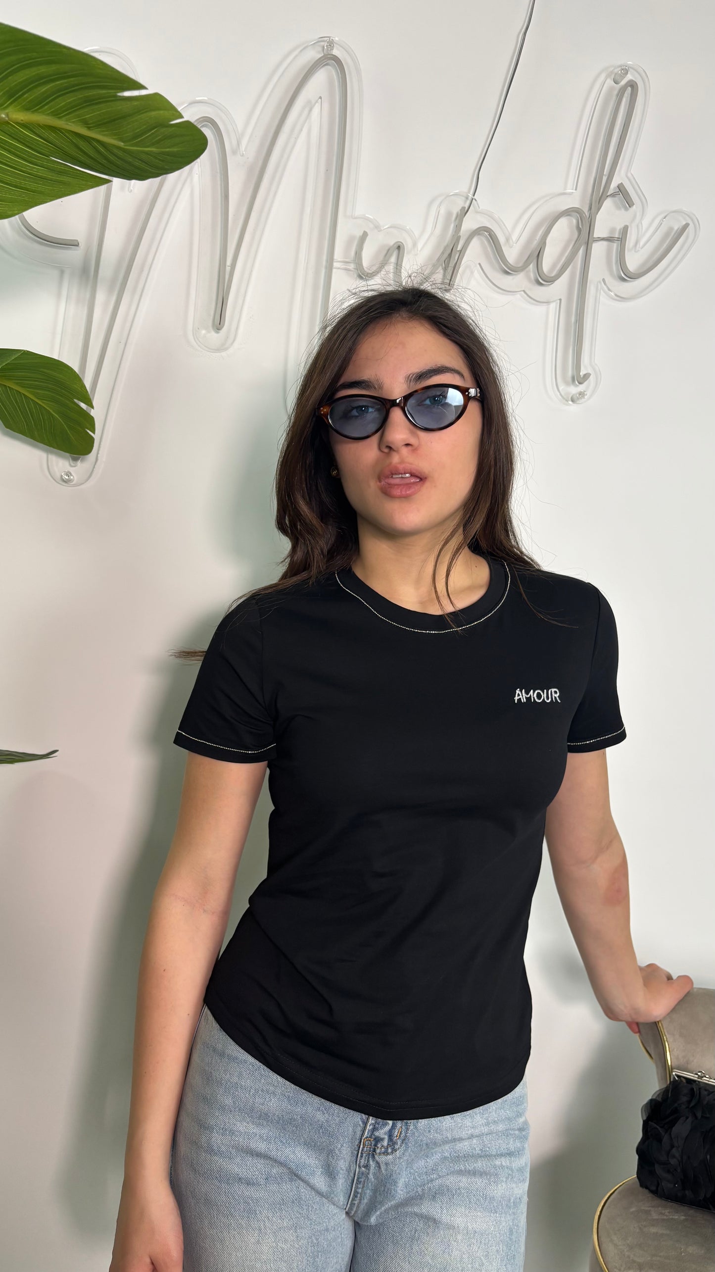 T-shirt Amour nera
