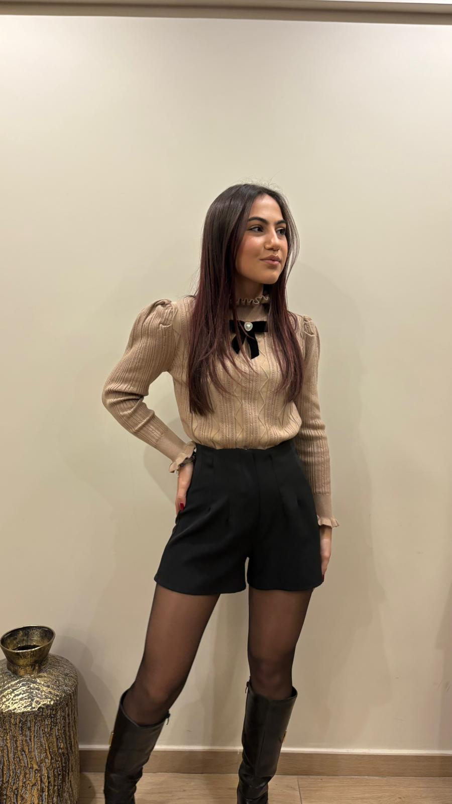Maglia Lavorata con Fiocco