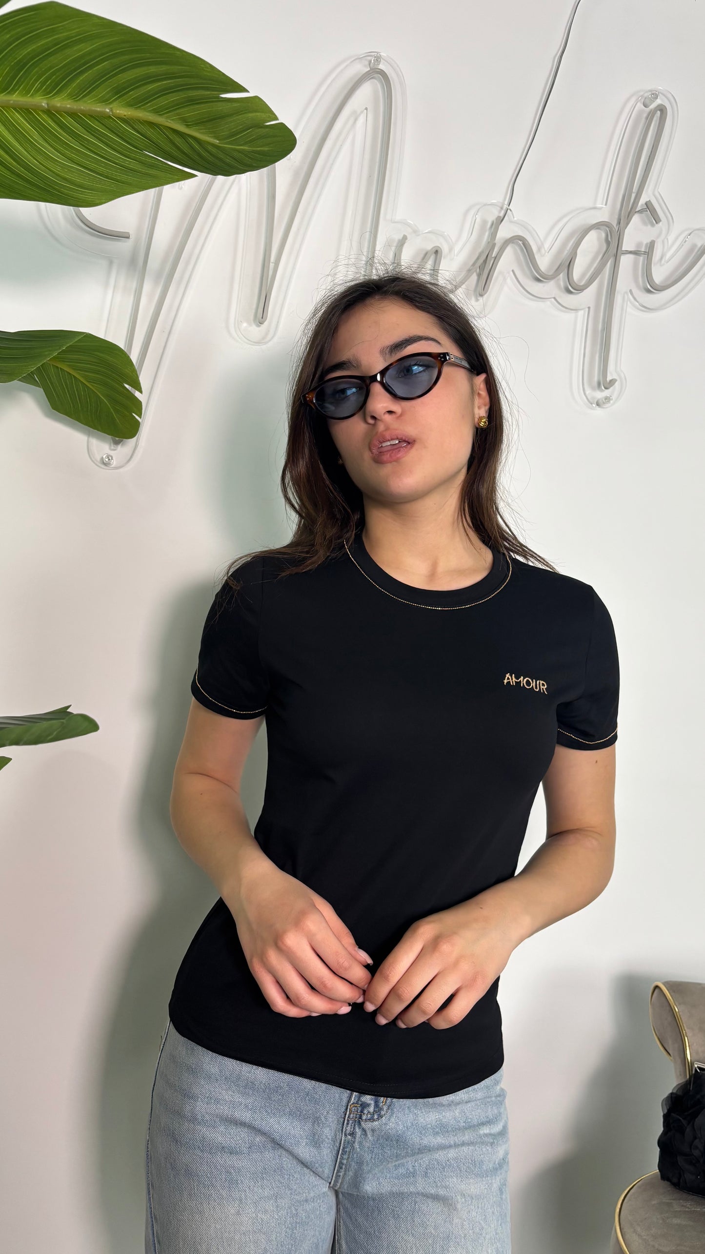 T-shirt Amour nera