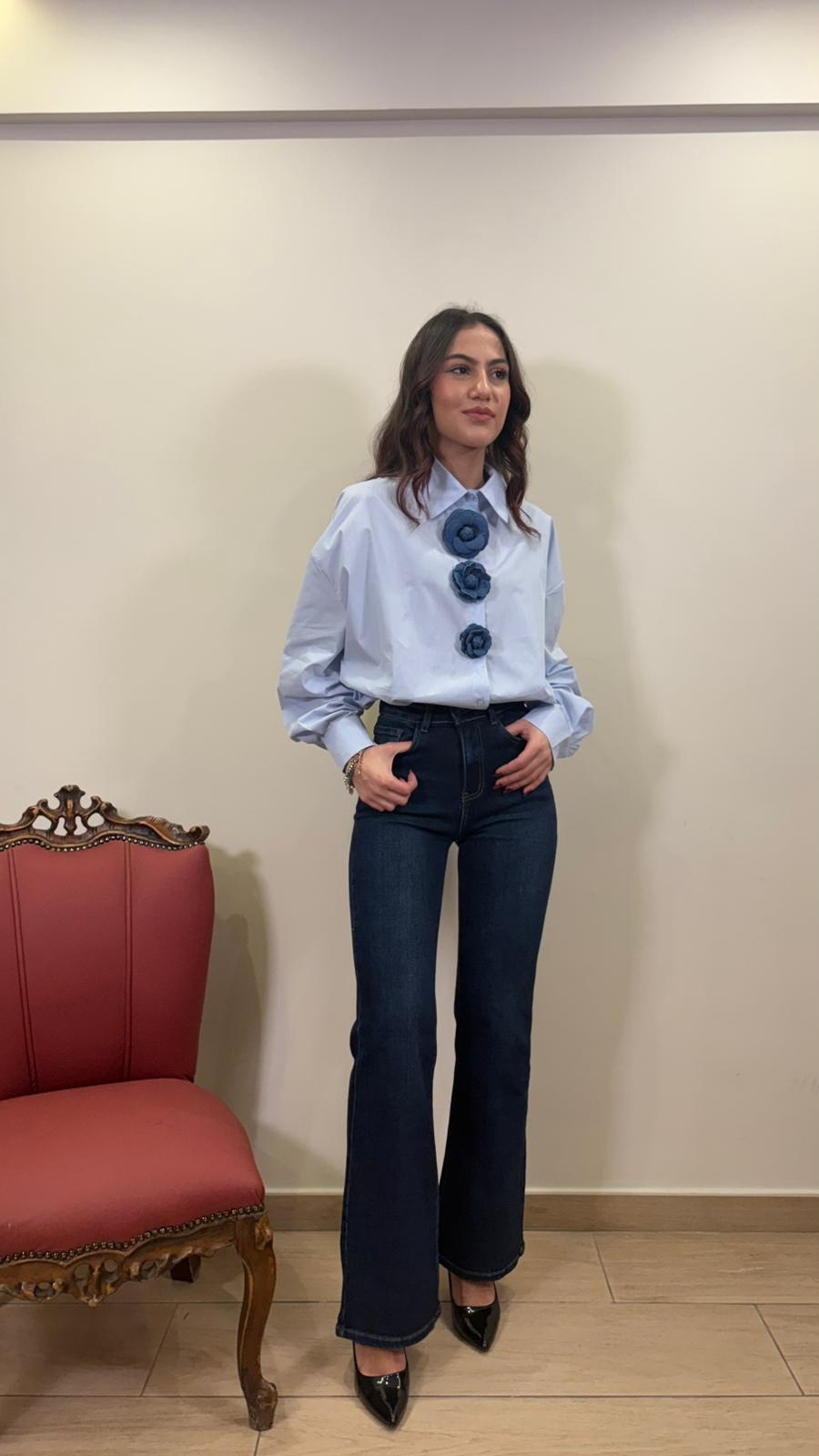Jeans Lady – Lavaggio scuro a zampetta
