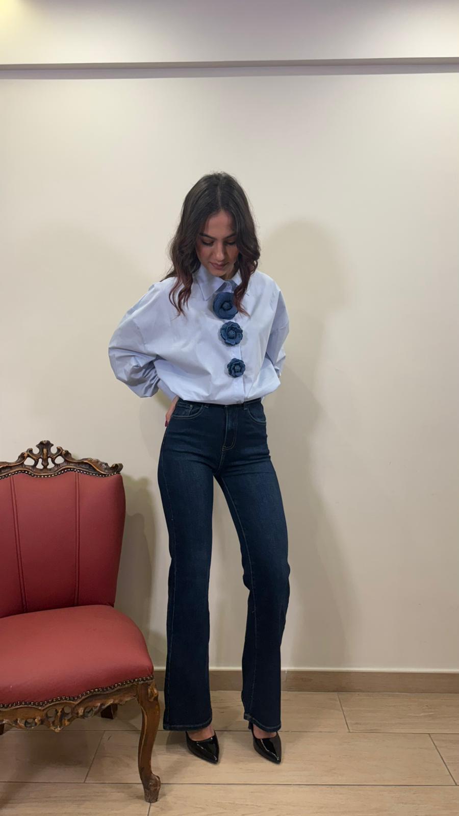 Jeans Lady – Lavaggio scuro a zampetta