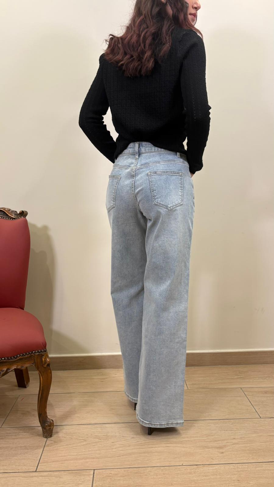 Jeans Wide-leg lavaggio chiaro