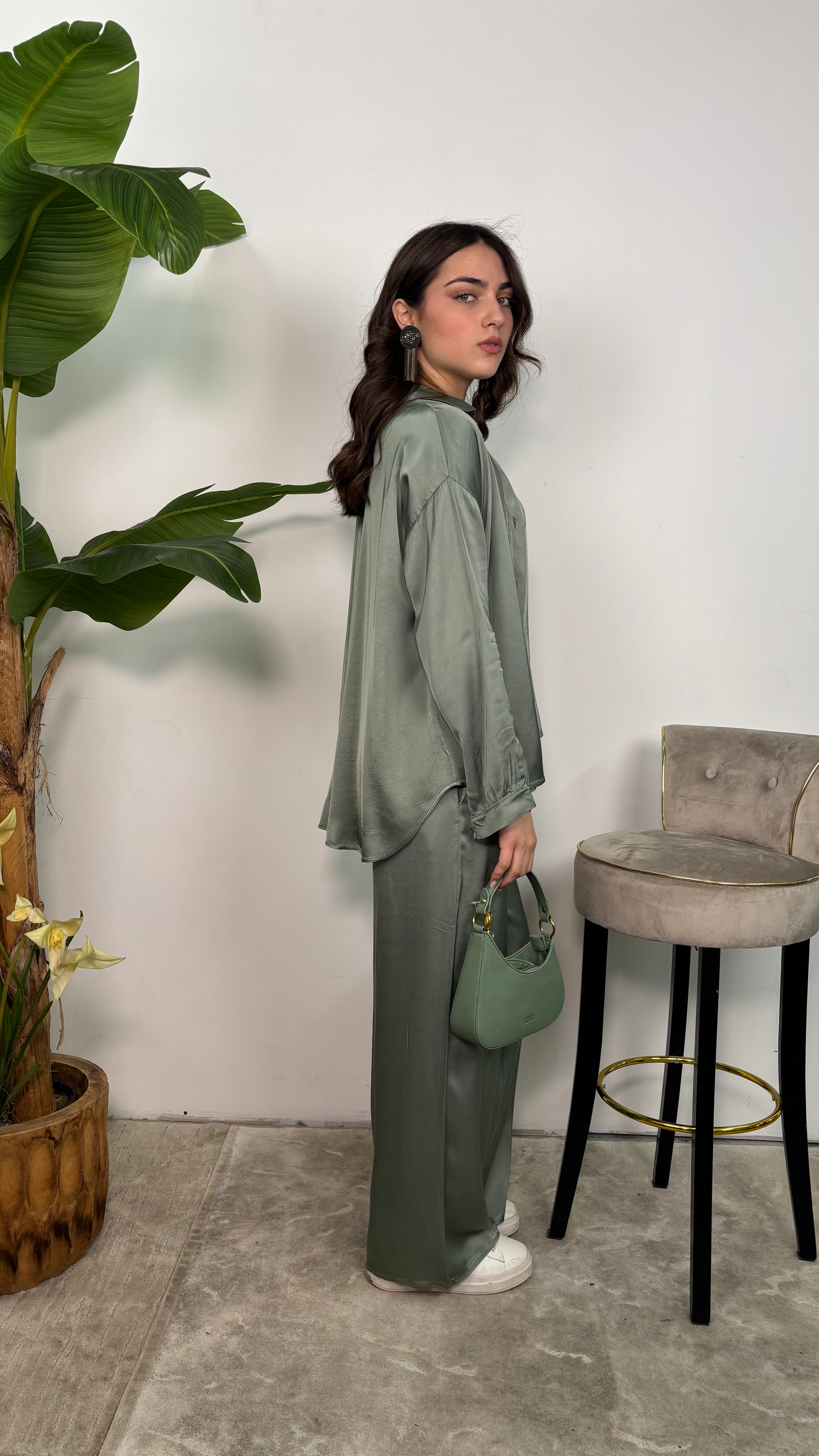 Pantalone in raso Elodie