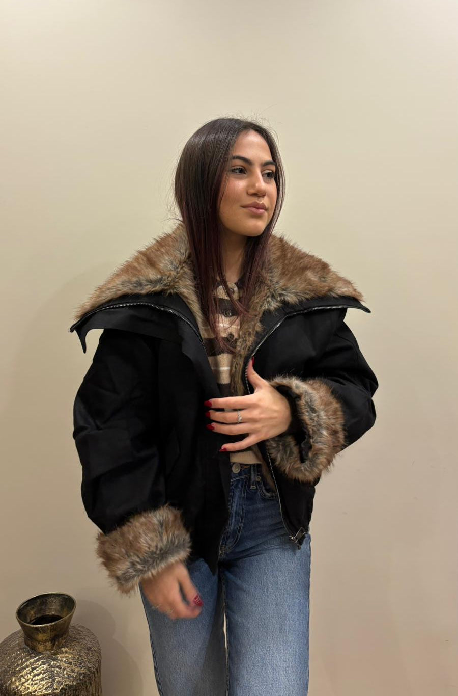 Bomber con Eco-Pelliccia