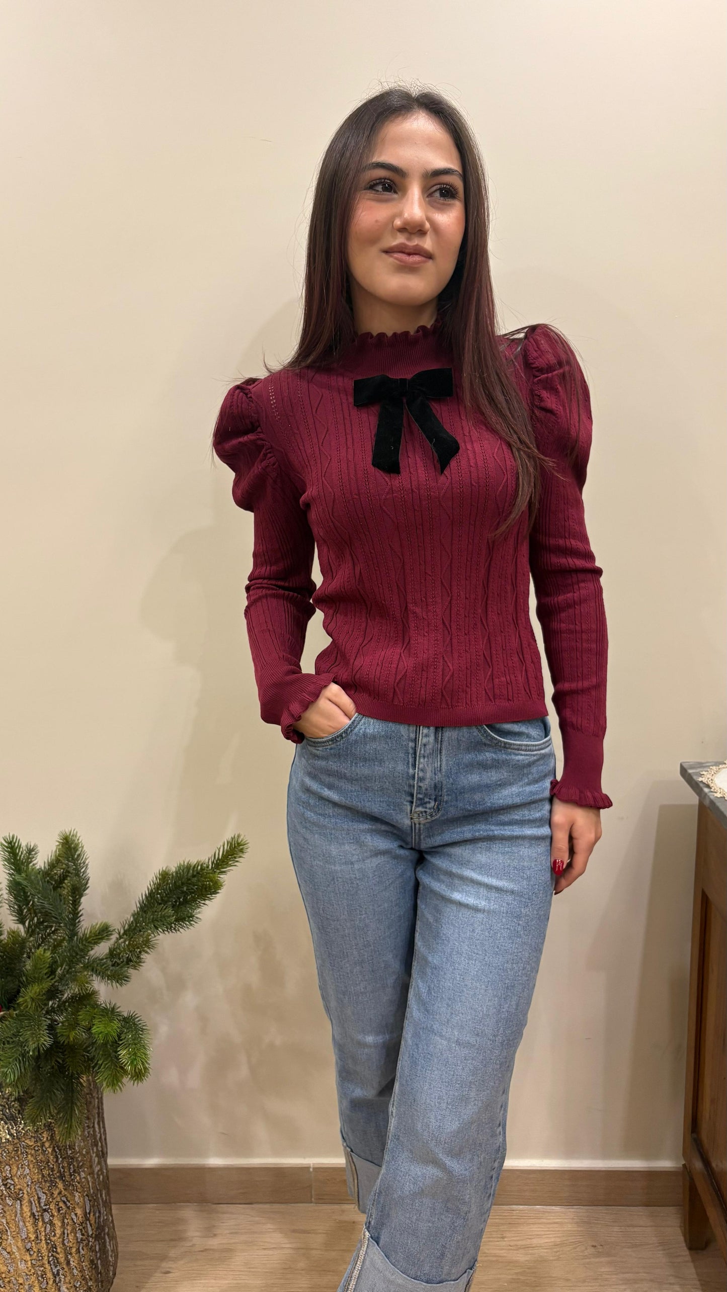 Maglia Lavorata con Fiocco