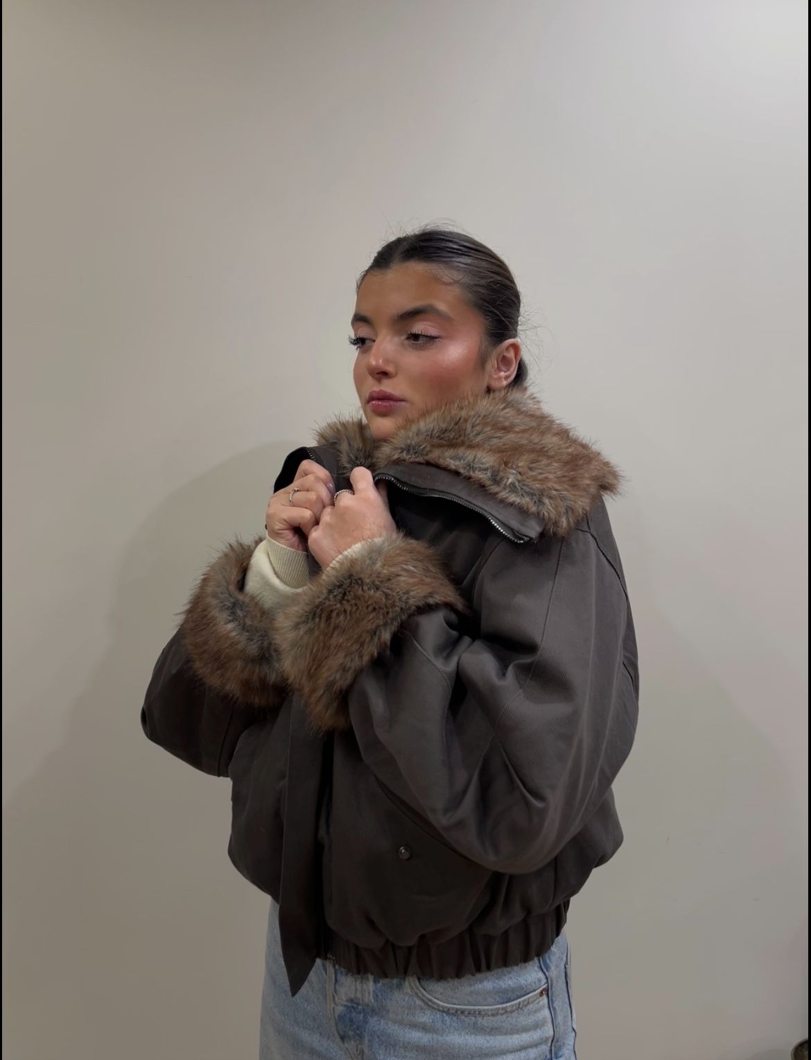 Bomber con Eco-Pelliccia