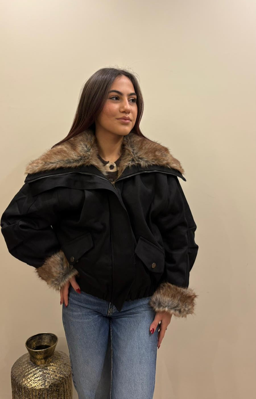 Bomber con Eco-Pelliccia